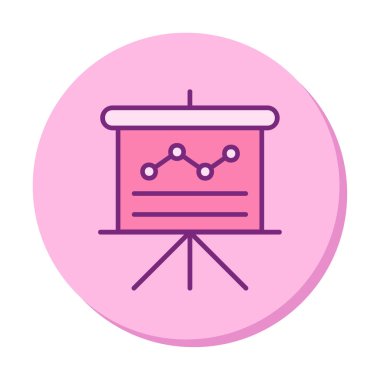 Sunum, grafikli iş tahtası, vektör illüstrasyonu