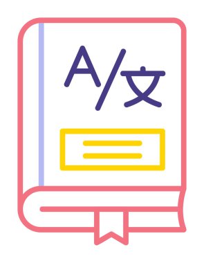 sözlük modern simgesinin vektör illüstrasyonu                               