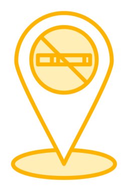 Basit Sigara İçilmez alanı simgesi, vektör illüstrasyonu