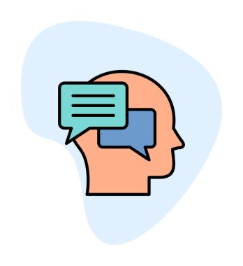 Sohbet ileti simgesi, vektör illüstrasyonu 