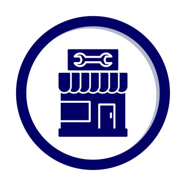 Araba Tamirhanesi ikon vektör çizimi