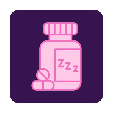 Uyku Hapları Şişesinin vektör çizimi 