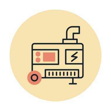 Elektrik Üretici simgesinin vektör çizimi                                        