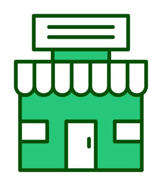 dükkan simgesi, vektör illüstrasyonu basit tasarım