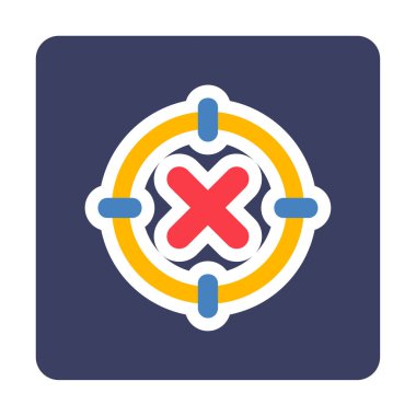  Çember simgesinde konsantrasyon ya da çapraz çizgi yok, vektör illüstrasyonu 