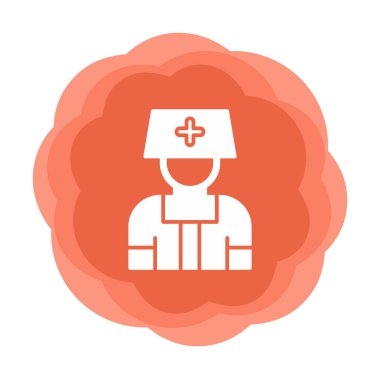 hemşire vektörü düz renk simgesi