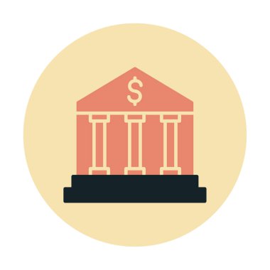 Banka simgesi, vektör illüstrasyonu 