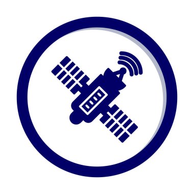 Uydu Simgesi, vektör illüstrasyonu 