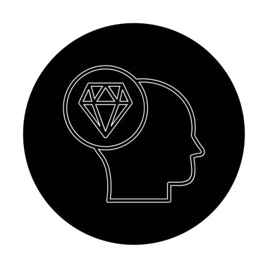 Elmas simgesi, vektör illüstrasyonu basit tasarım