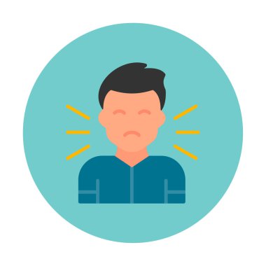 Korkmuş adam simgesi, korku konsepti, vektör illüstrasyonu