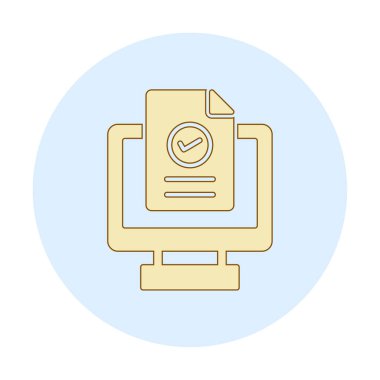 Bilgisayar ekranında web sitesi kayıt simgesi, vektör illüstrasyonu basit tasarım