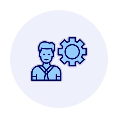 Yönetici satırı simgesi. Kravatlı adam. vektör illüstrasyonu  