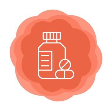 İlaç şişesi, ilaç ikonu, vektör illüstrasyonu                                         