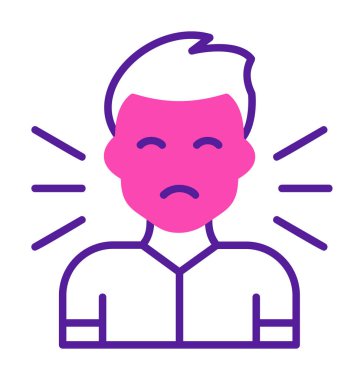 Korkmuş adam simgesi, korku konsepti, vektör illüstrasyonu