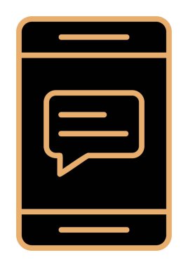 Sohbet ileti simgesi, vektör illüstrasyonu 