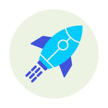 Girişim konsepti, roket simgesi, düz tasarım 