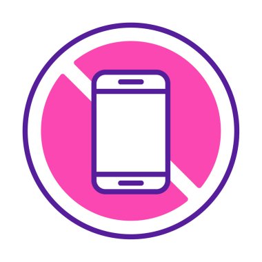 Cep telefonu simgesi yok, vektör illüstrasyonu               