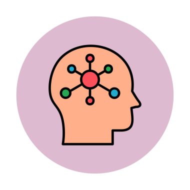 Psikoloji işaret tasarımlı beyin simgesi