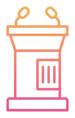 hoparlör kürsü simgesi vektör illüstrasyonu                         