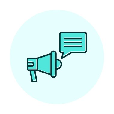 Konuşma baloncuğu vektör illüstrasyonlu megafon