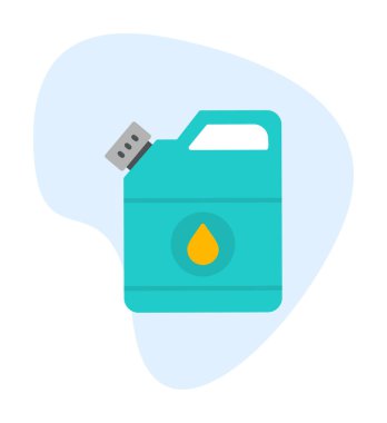 Yağ tenekesi simgesi. Web tasarımı için basit yakıt vektör simgesi çizimi                                