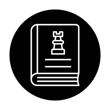 Satranç taşı simgesi, vektör illüstrasyonlu kitap