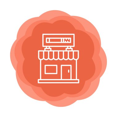 dükkan simgesi, vektör illüstrasyonu basit tasarım