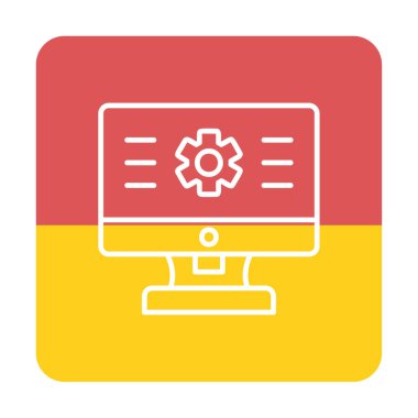 bilgisayar izleme simgesi, vektör illüstrasyonu basit tasarım