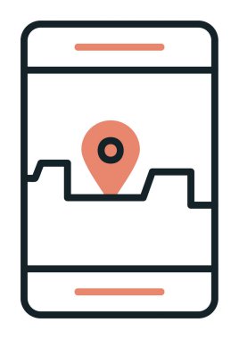 Akıllı telefon GPS simgesi, vektör illüstrasyonu 