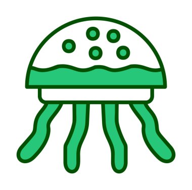 Denizanası. Web simgesi basit illüstrasyon 