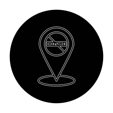 Basit Sigara İçilmez alanı simgesi, vektör illüstrasyonu