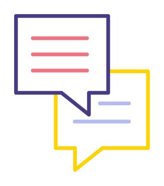 Sohbet ileti simgesi, vektör illüstrasyonu 