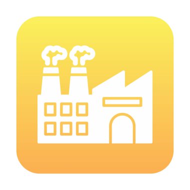 Fabrika web simgesi, vektör illüstrasyonu 