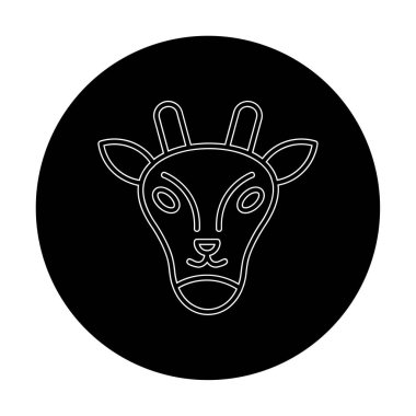 Zürafa baş web simgesi, vektör illüstrasyonu 