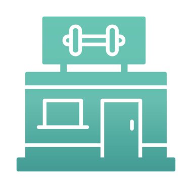 spor salonu modern ikon vektör illüstrasyonu                         