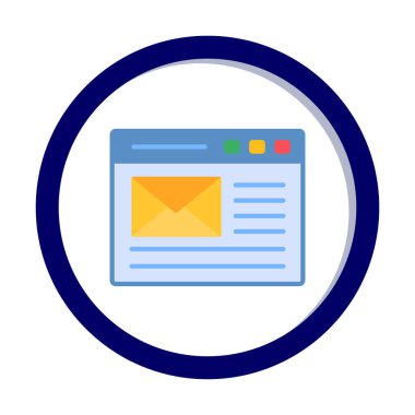 Basit düz bilgisayar e- posta simgesi 