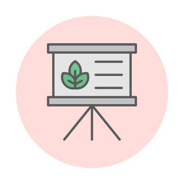 Yapraklı sunum tahtası, vektör illüstrasyonu