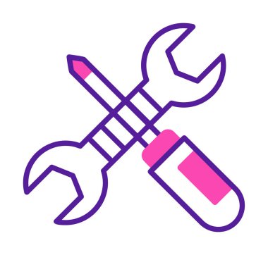 Basit mekanik Araçlar simgesi, vektör illüstrasyonu