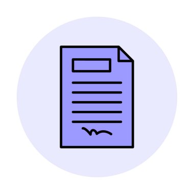 contract icon, vector illustration simple design
