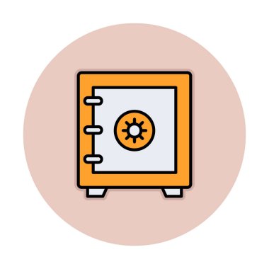 Güvenli kutu simgesi, vektör illüstrasyonu 