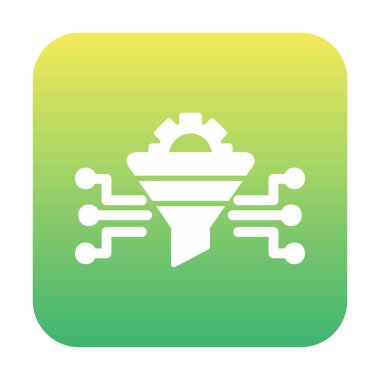 Dişli ve filtre simgesi, vektör illüstrasyonu ile Çalışma Süreci 