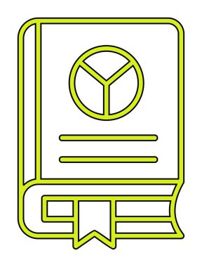 Yer imli kitap. Web simgesi basit illüstrasyon