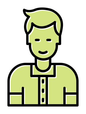 Avatar man simgesi, vektör illüstrasyonu  