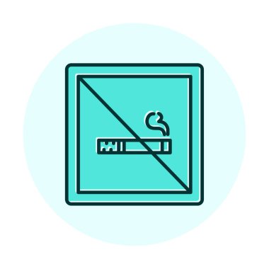 Basit Sigara İçilmez alanı simgesi, vektör illüstrasyonu