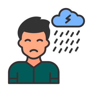 Depresyon konsepti vektör illüstrasyonu