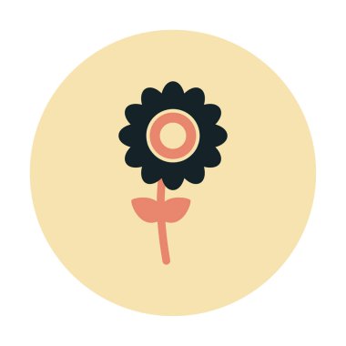 Basit çiçek ikonu vektör illüstrasyonu  