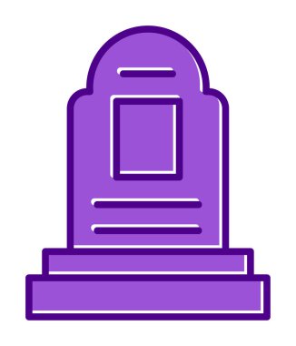 mezar taşı düz simgesi, vektör illüstrasyonu