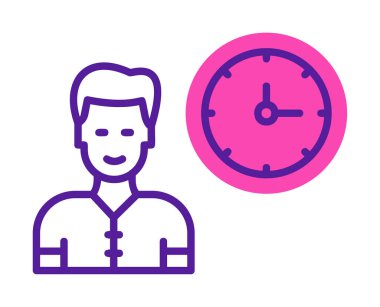 Çalışma Zamanı web simgesi vektör illüstrasyonu