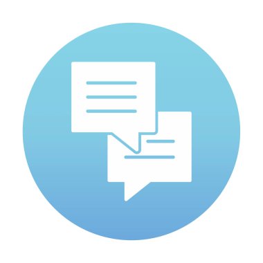 Sohbet ileti simgesi, vektör illüstrasyonu 