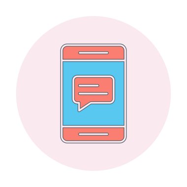 Sohbet ileti simgesi, vektör illüstrasyonu 